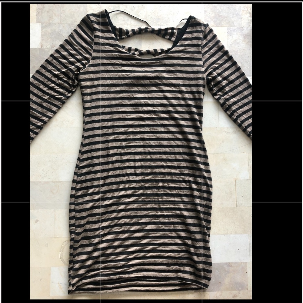 Striped body on dress with back detailing